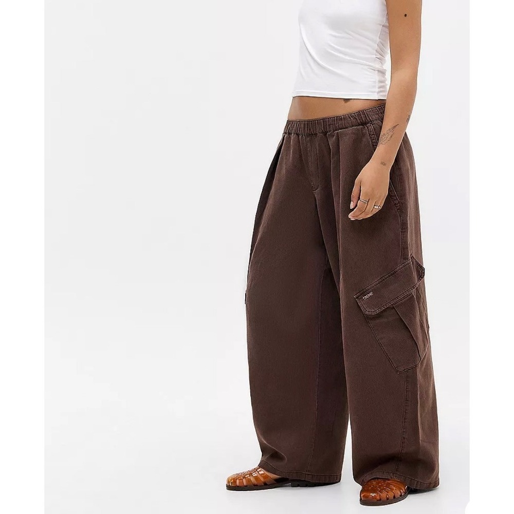 BDG Urban Outfitters Wide Leg Brown Cargo Cords XL Gorpcore Streetwear Utility